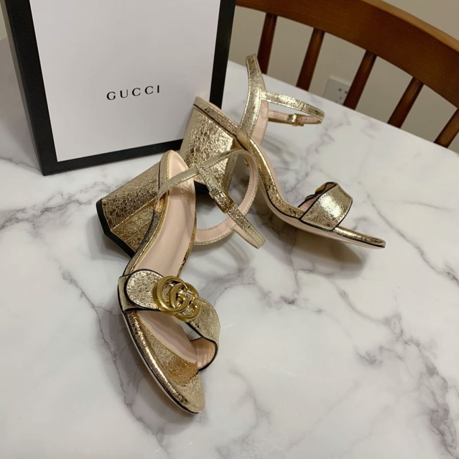 Gucci women's shoes classic one-strap and thick-heeled sandals, originally developed 1:1, last shape super correct, foot super beautiful, must-have for summer — photo 4