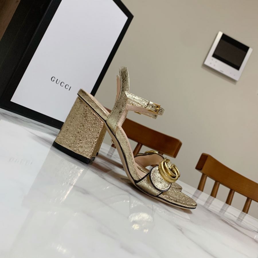 Gucci women's shoes classic one-strap and thick-heeled sandals, originally developed 1:1, last shape super correct, foot super beautiful, must-have for summer — photo 3