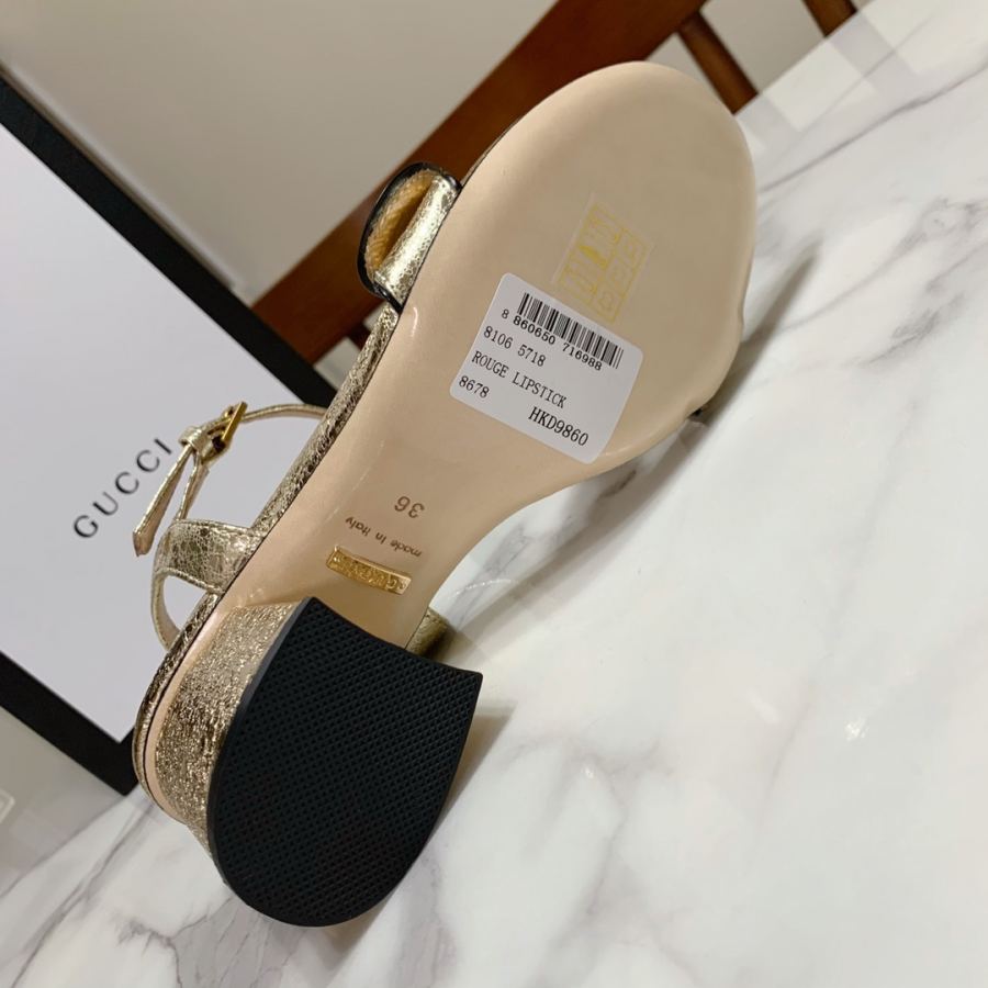 Gucci women's shoes classic one-strap and thick-heeled sandals, originally developed 1:1, last shape super correct, foot super beautiful, must-have for summer — photo 6