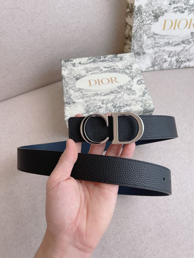 Dior belt men's casual belt series. The simple metal "CD" logo expresses fashionable style; it is — 1:1 Replica — photo 2