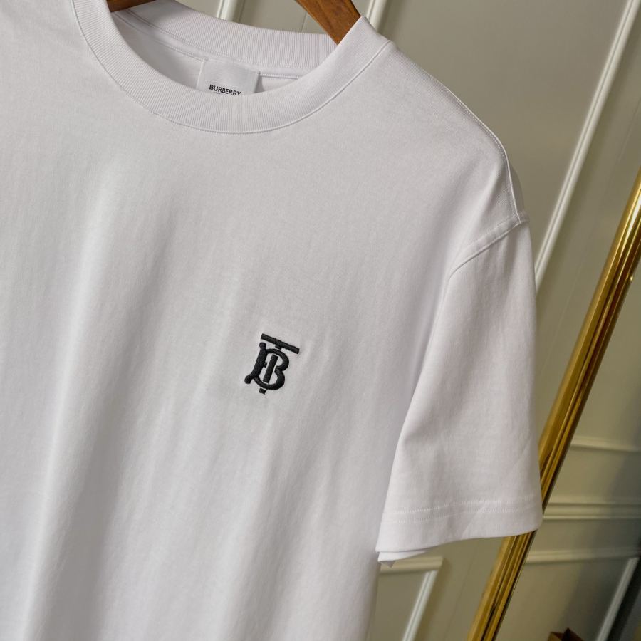 Burberry men BBR Burberry exclusive logo embroidered pattern cotton loose short-sleeved T-shirt — Premium Replica — photo 4