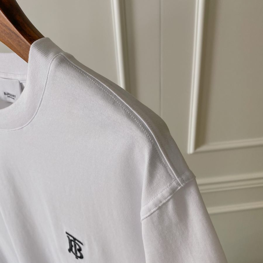 Burberry men BBR Burberry exclusive logo embroidered pattern cotton loose short-sleeved T-shirt — Premium Replica — photo 5