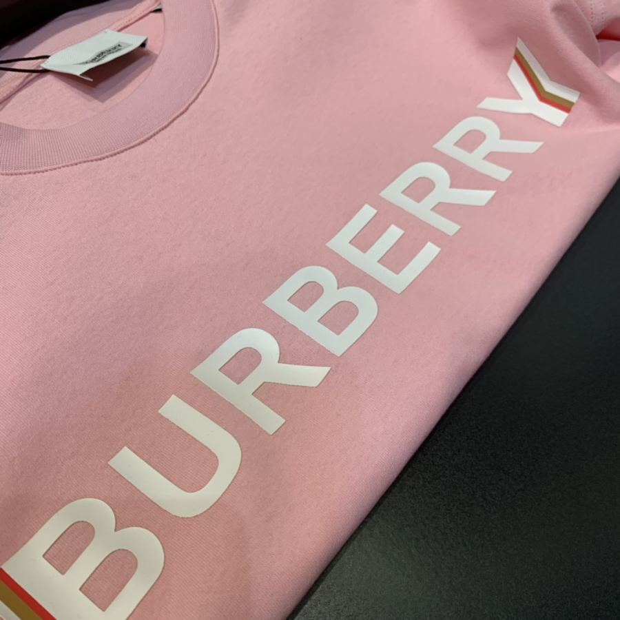 Burberry men Micro-label overlapping printed cotton loose short-sleeved T-shirt — AAA Quality Replica — photo 5