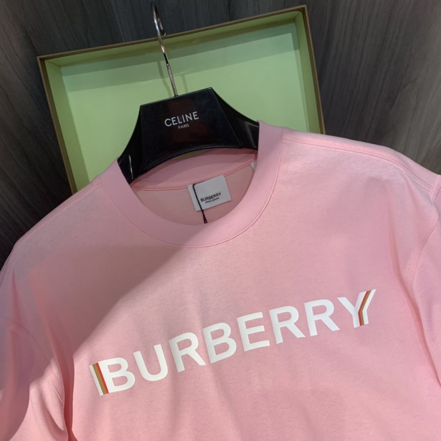 Burberry men Micro-label overlapping printed cotton loose short-sleeved T-shirt — AAA Quality Replica — photo 2