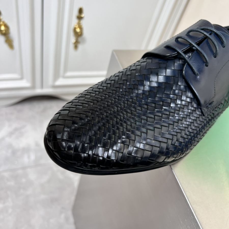 bottega veneta shoe Bott*V (Bottpie's) top luxury men's business casual leather shoes loafers, hand-woven — 1:1 Replica — photo 6