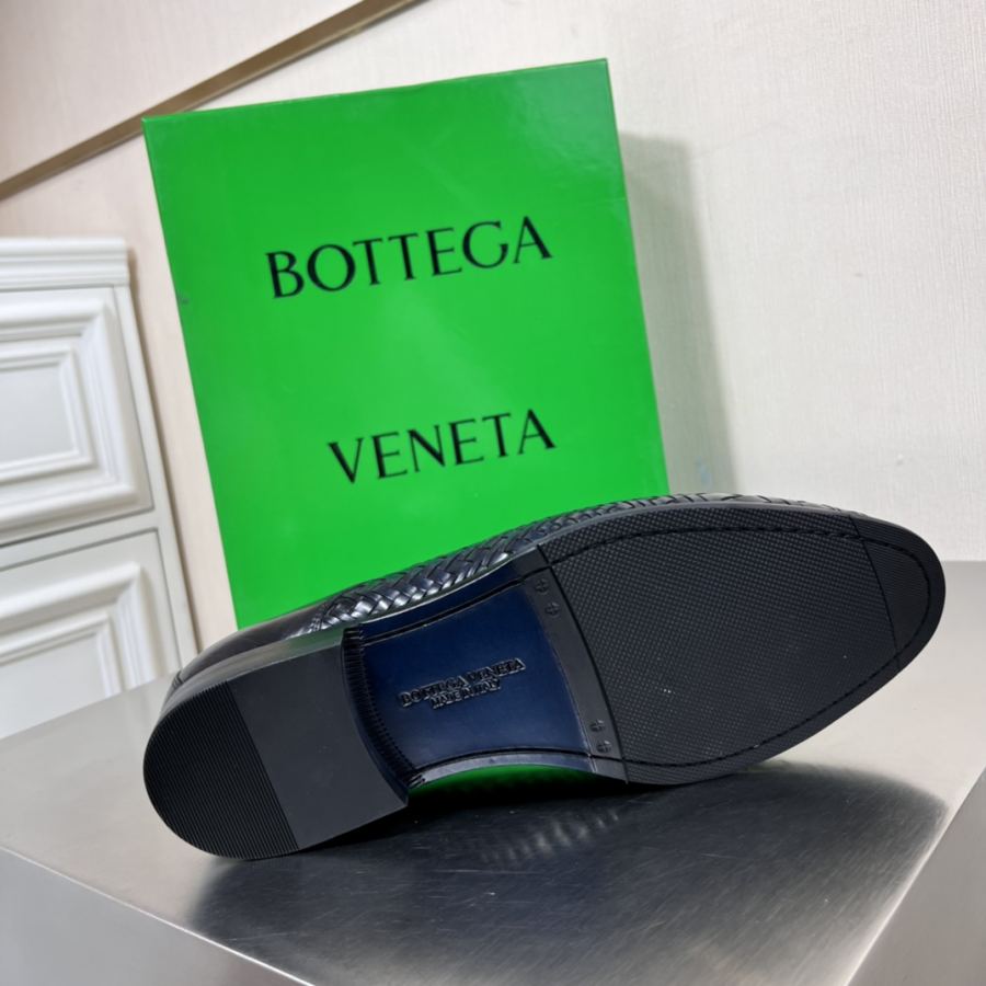 bottega veneta shoe Bott*V (Bottpie's) top luxury men's business casual leather shoes loafers, hand-woven — 1:1 Replica — photo 9