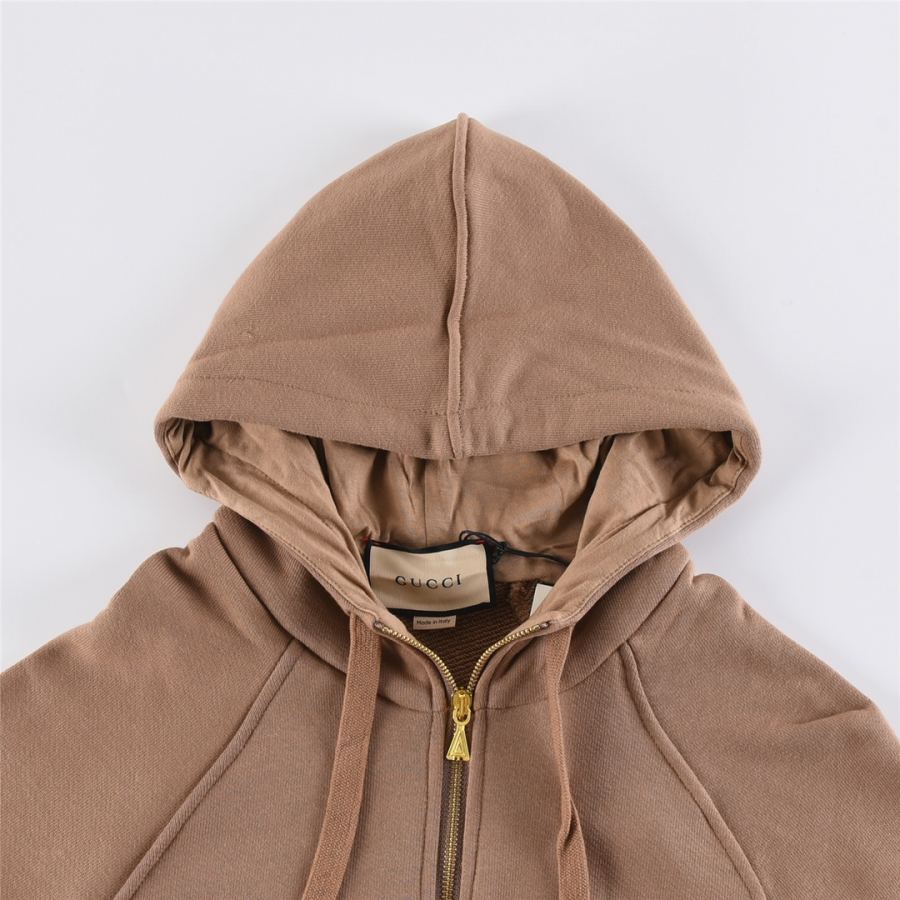 Gucci men GUCCI/Gucci red and green webbing half-zip long-sleeved hooded sweatshirt — Premium Replica — photo 3