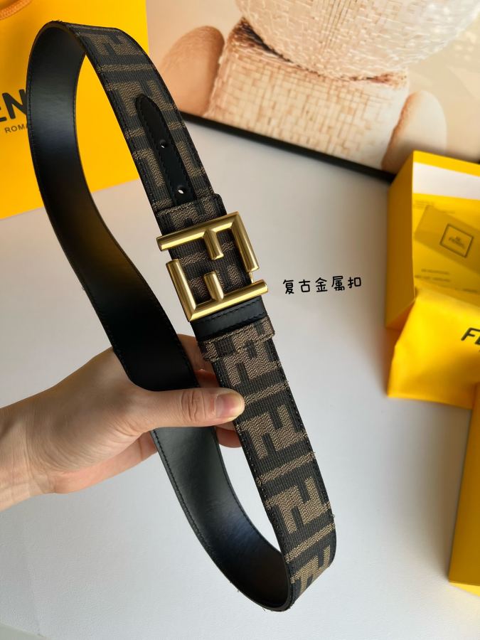 FENDI belt FENDI “ F” “ ”Karl Largerfeld FF 3 5cm — 1:1 Replica For Sale — photo 2