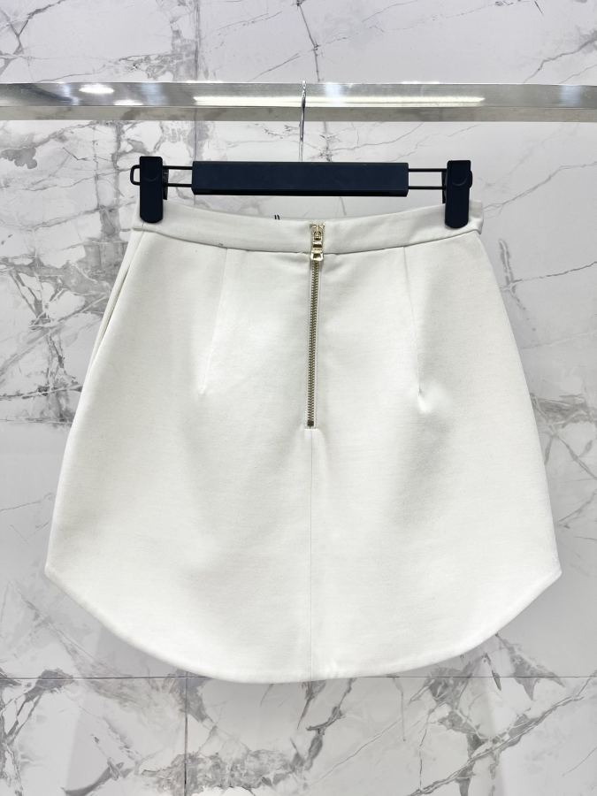 BALMAIN Women 𝗕𝗔𝗟𝗠𝗔𝗜* Baljia 2026 Early Spring Gold Buckle U-shaped Hem Skirt — 1:1 Replica — photo 9