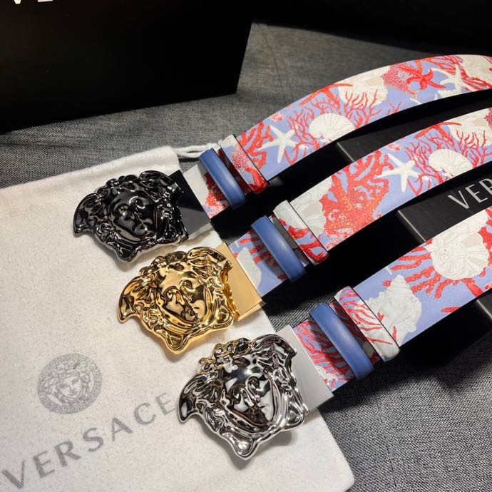 Ремень VERSACE 4.0㎝: Серебро Барокко Медуза — photo 2