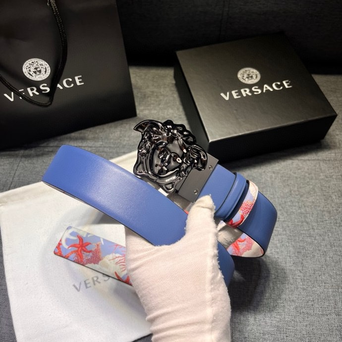 Ремень VERSACE 4.0㎝: Серебро Барокко Медуза — photo 7