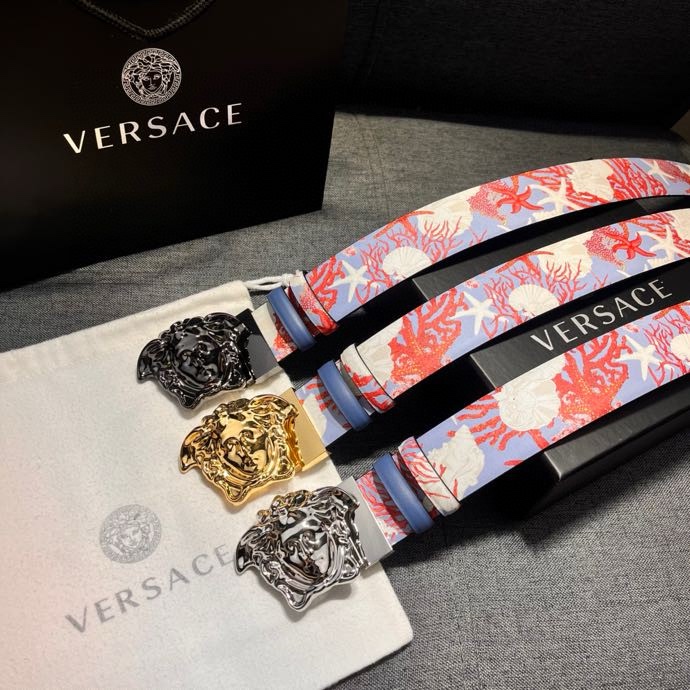 Ремень VERSACE 4.0㎝: Серебро Барокко Медуза