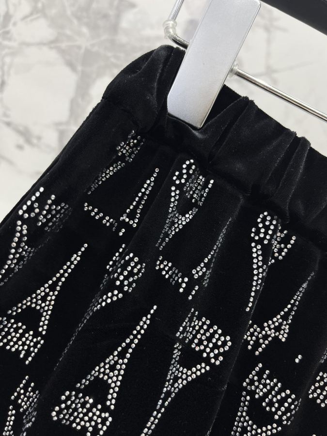 BALENCIAGA Women 𝗕𝗔𝗟𝗘𝗡𝗖𝗜𝗔𝗚* Balenciaga Velvet Rhinestone Tower Trousers — 1:1 Replica For Sale — photo 7