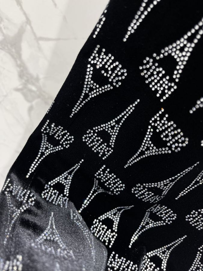BALENCIAGA Women 𝗕𝗔𝗟𝗘𝗡𝗖𝗜𝗔𝗚* Balenciaga Velvet Rhinestone Tower Trousers — 1:1 Replica For Sale — photo 8
