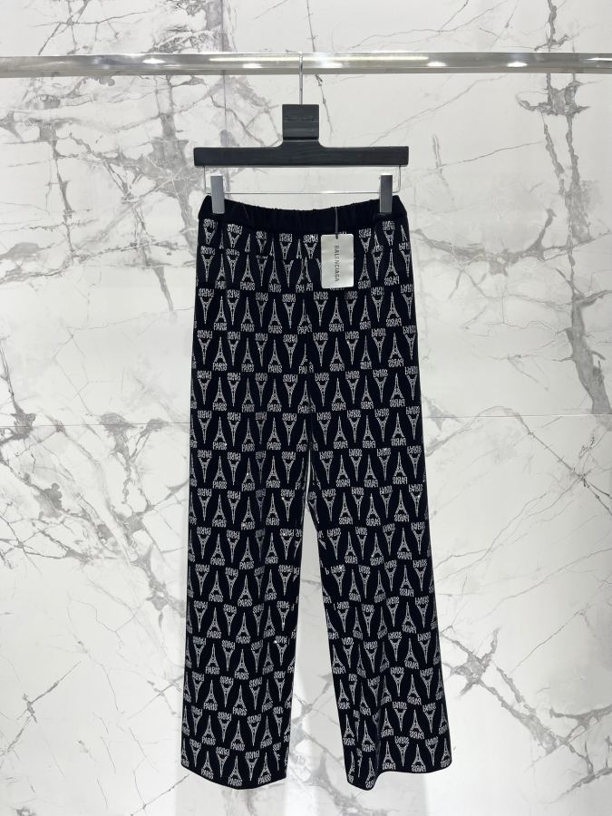 BALENCIAGA Women 𝗕𝗔𝗟𝗘𝗡𝗖𝗜𝗔𝗚* Balenciaga Velvet Rhinestone Tower Trousers — 1:1 Replica For Sale