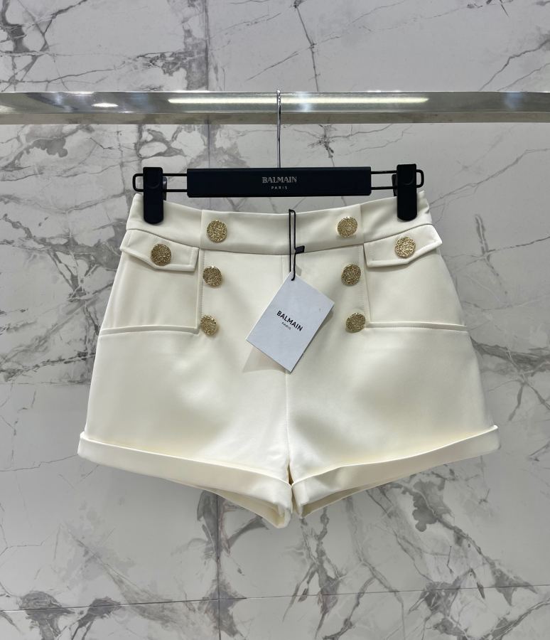 BALMAIN Women 𝗕𝗔𝗟𝗠𝗔𝗜* Bal's acetate fabric deconstructed I-buckle diamond button — AAA Quality Replica