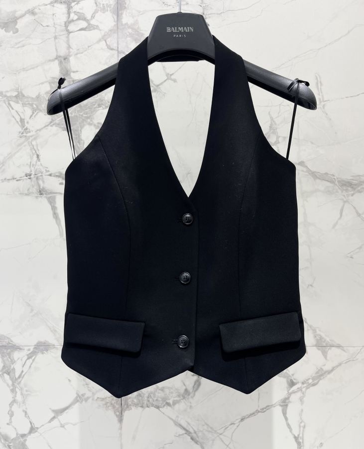 BALMAIN Women 𝗕𝗔𝗟𝗠𝗔𝗜* Balmain halter neck backless vest — 1:1 Replica For Sale — photo 2