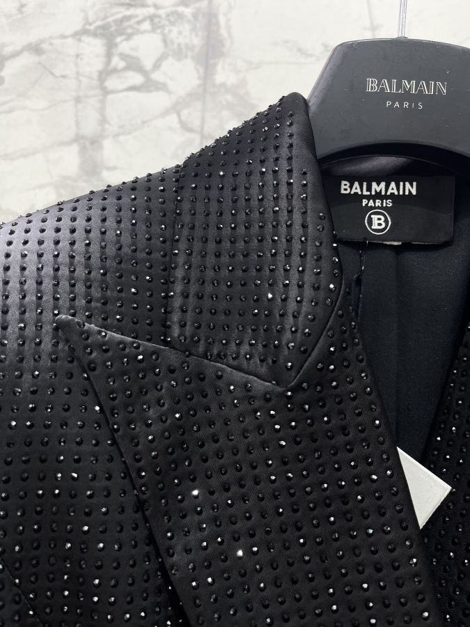BALMAIN Women 𝗕𝗔𝗟𝗠𝗔𝗜* Balmain 2026 show style Heavy industry full-body rhinestone — Premium Replica — photo 3