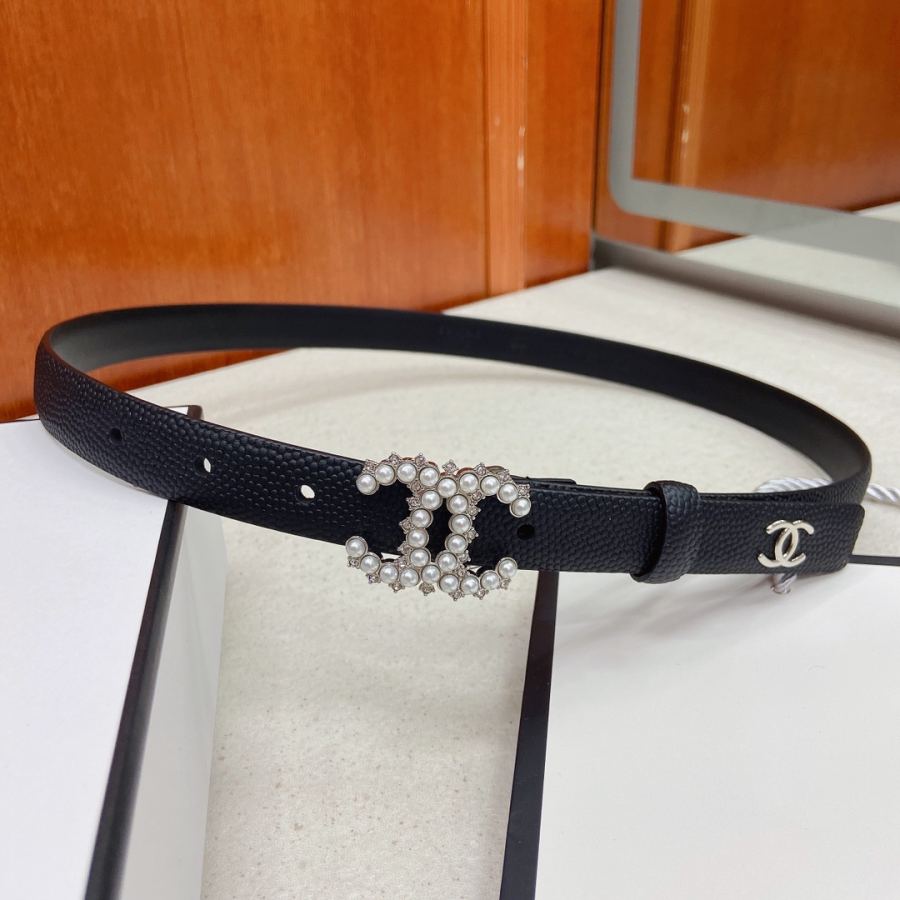 CHANEL belt Brass, pearls, rhinestones, and caviar pattern calfskin belts are exquisite and elegant, — Premium Replica