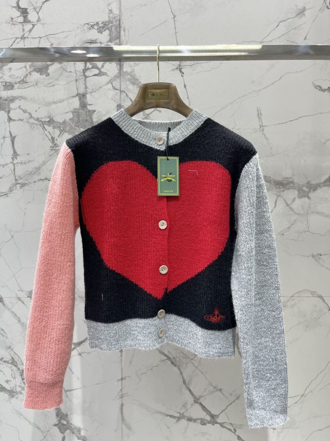 Vivienne Westwood Women 𝐕𝐢𝐯𝐢𝐞𝐧𝐧* Queen Mother West retro love printed knitted — 1:1 Replica For Sale