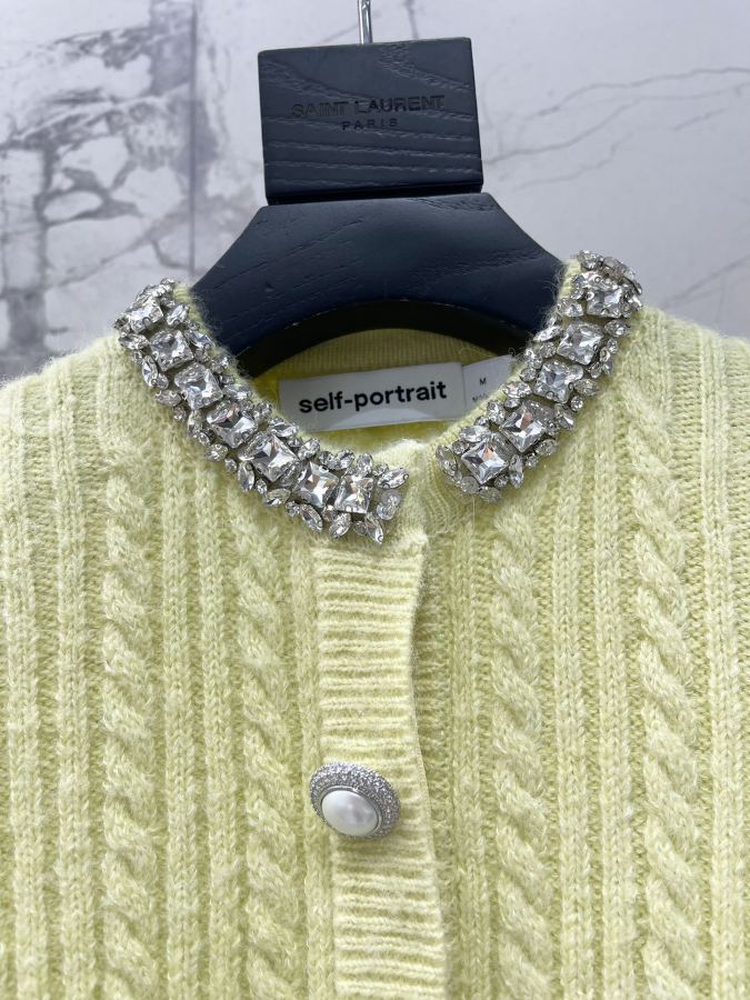 self-portrait Women 𝘀𝗲𝗹𝗳-𝗽𝗼𝗿𝘁𝗿𝗮𝗶* sp cream yellow diamond-embellished — 1:1 Replica — photo 3