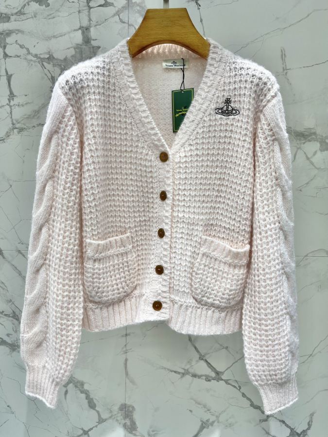Vivienne Westwood Women 𝐕𝐢𝐯𝐢𝐞𝐧𝐧* Saturn Queen Mother Embroidered V-neck Knitted — AAA Quality Replica — photo 2