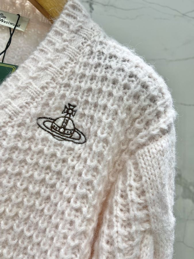 Vivienne Westwood Women 𝐕𝐢𝐯𝐢𝐞𝐧𝐧* Saturn Queen Mother Embroidered V-neck Knitted — AAA Quality Replica — photo 3
