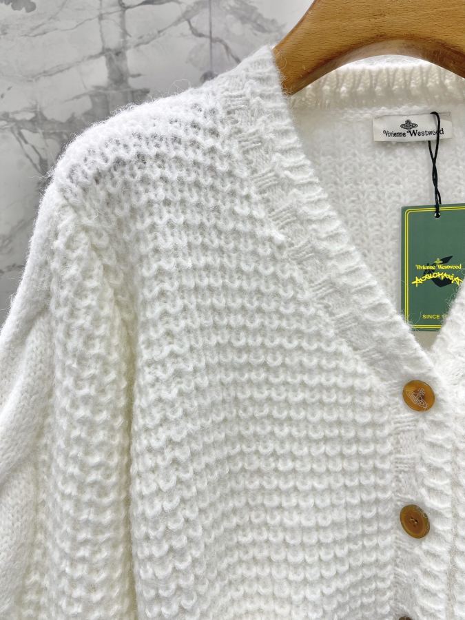Vivienne Westwood Women 𝐕𝐢𝐯𝐢𝐞𝐧𝐧* Saturn Queen Mother Embroidered V-neck Knitted — 1:1 Replica — photo 3