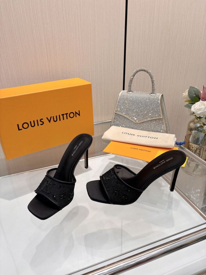 LV women's shoes L Family 2026 Spring and Summer New｜Rhinestone high heels and sandals so beautiful — 1:1 Replica For Sale — photo 5