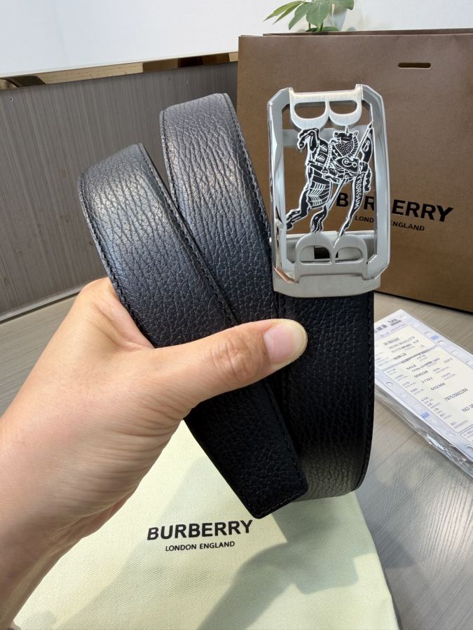 BURBERRY belt Burberry men's automatic belt - width 34 MM, fine steel buckle, exquisitely crafted, — 1:1 Replica — photo 3