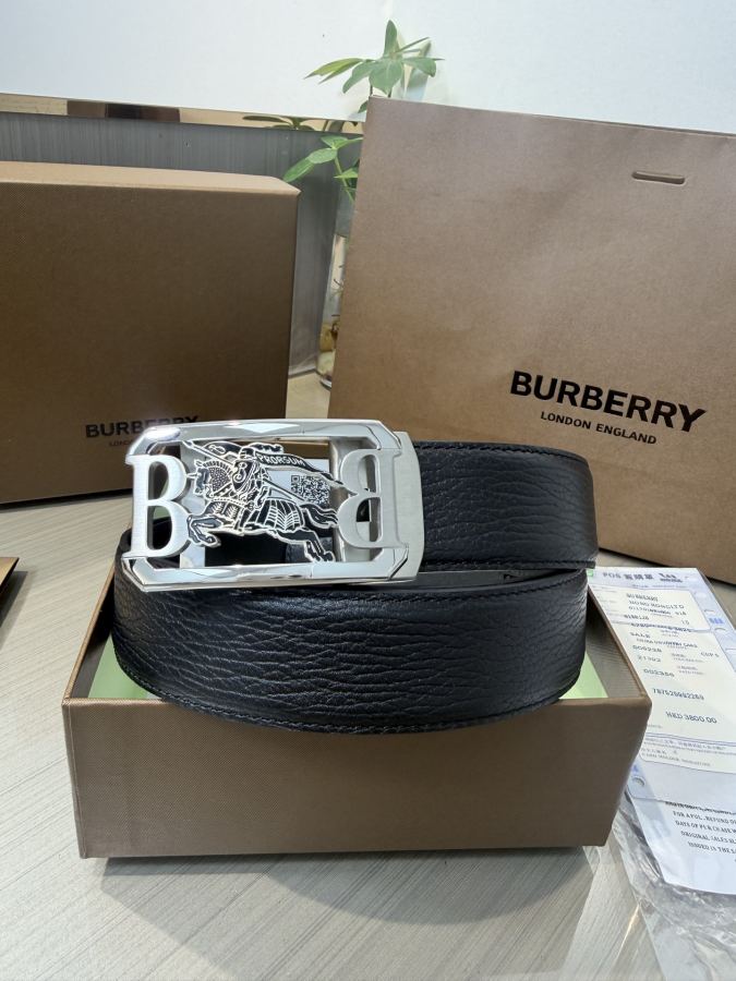 BURBERRY belt Burberry men's automatic belt - width 34 MM, fine steel buckle, exquisitely crafted, — 1:1 Replica