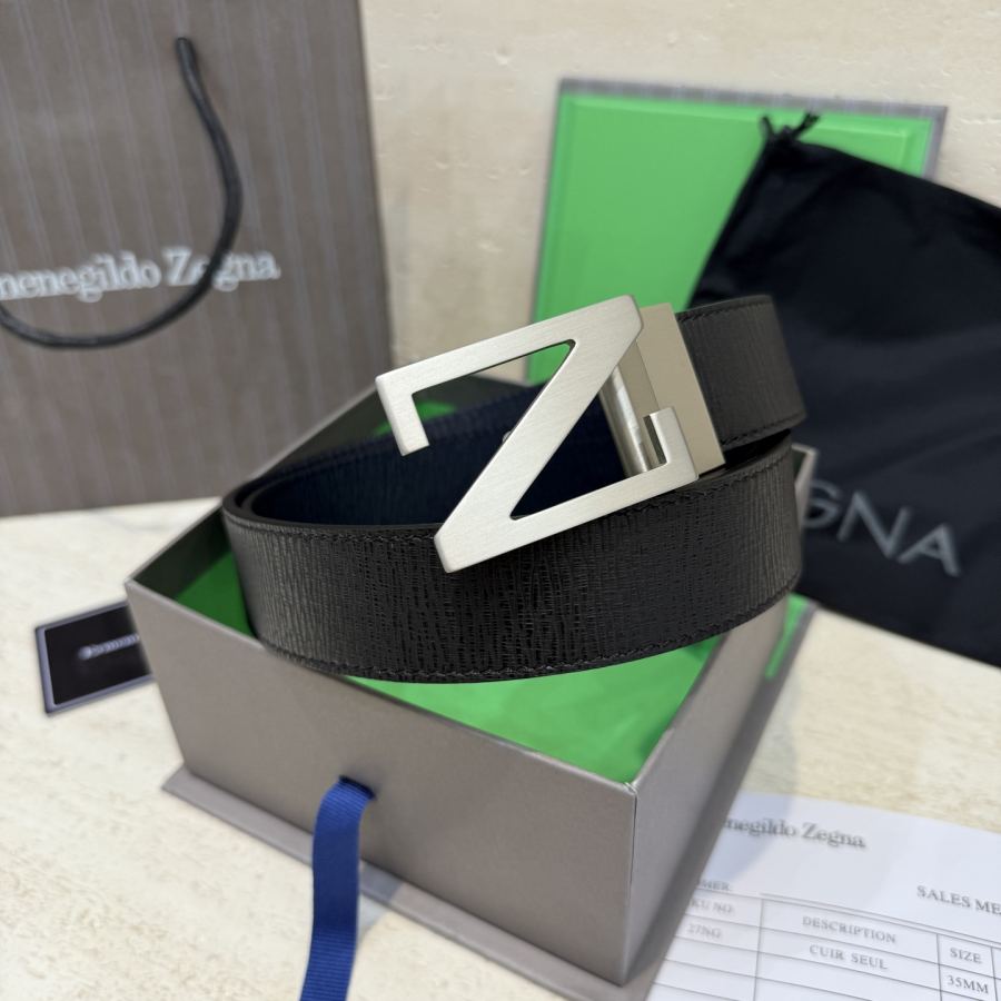 ZEGNA belt Zegna Italy genuine Gancio 3 5cm — 1:1 Replica For Sale