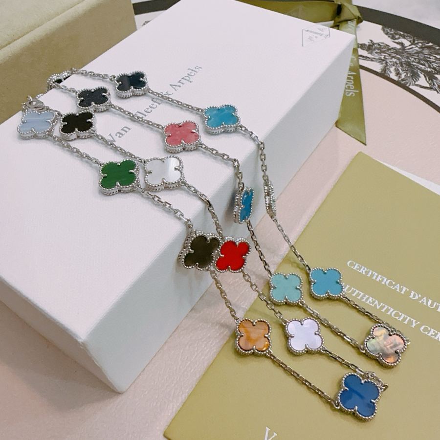 Van Cleef & Arpels Jewelry Four-leaf clover 20 flower Rainbow color necklace V gold material — Premium Replica — photo 6