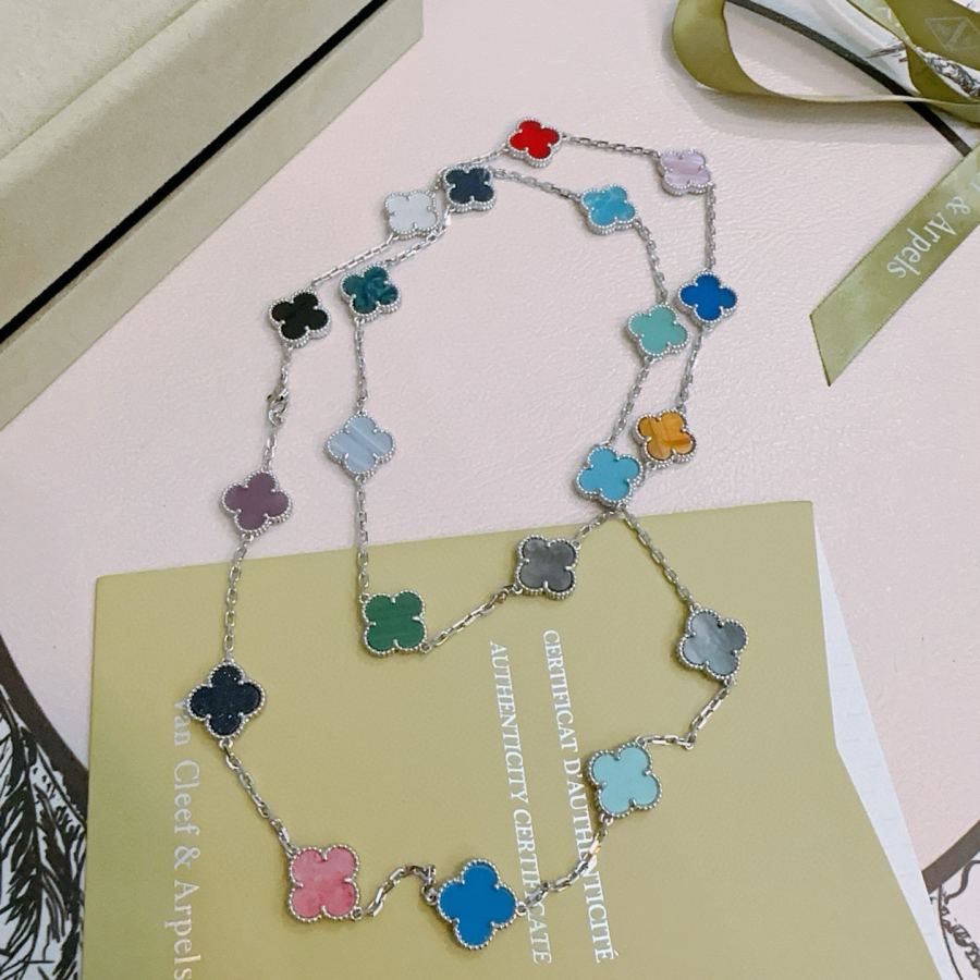 Van Cleef & Arpels Jewelry Four-leaf clover 20 flower Rainbow color necklace V gold material — Premium Replica — photo 4