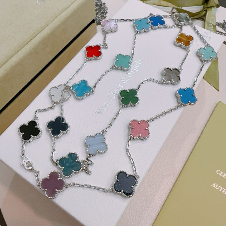 Van Cleef & Arpels Jewelry Four-leaf clover 20 flower Rainbow color necklace V gold material — Premium Replica — photo 5