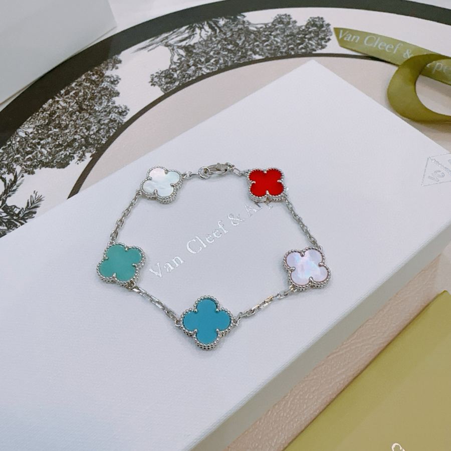 Van Cleef & Arpels Jewelry Four-leaf clover Rainbow color bracelet V gold material — AAA Quality Replica — photo 3