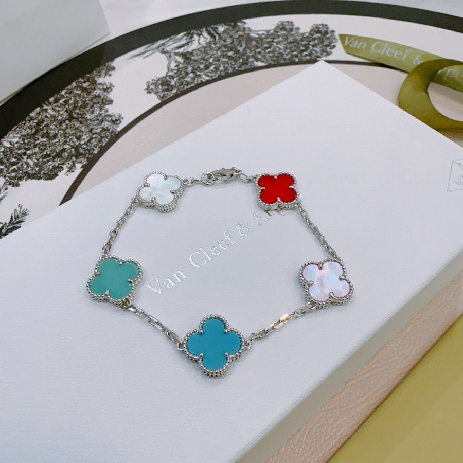 Van Cleef & Arpels Jewelry Four-leaf clover Rainbow color bracelet V gold material — AAA Quality Replica — photo 5
