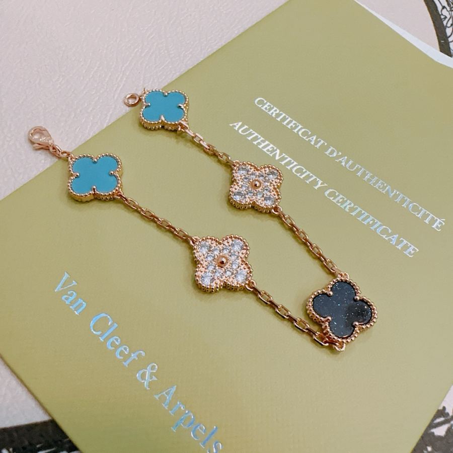 Van Cleef & Arpels Jewelry Four-leaf clover Rainbow color bracelet V gold material series — AAA Quality Replica — photo 3