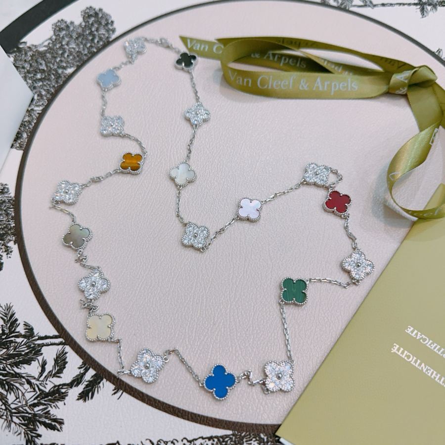 Van Cleef & Arpels Jewelry Four-leaf clover 20 flower Rainbow color necklace V gold material — AAA Quality Replica — photo 3