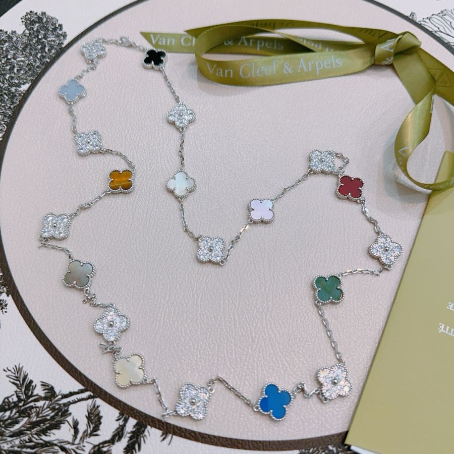 Van Cleef & Arpels Jewelry Four-leaf clover 20 flower Rainbow color necklace V gold material — AAA Quality Replica — photo 6