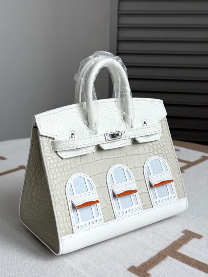 Hermes bag The house is covered with platinum 20 CM Chuxue Spot texture matte American crocodile, — Premium Replica — photo 3