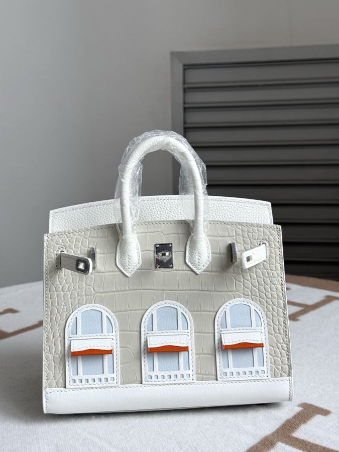 Hermes bag The house is covered with platinum 20 CM Chuxue Spot texture matte American crocodile, — Premium Replica — photo 8