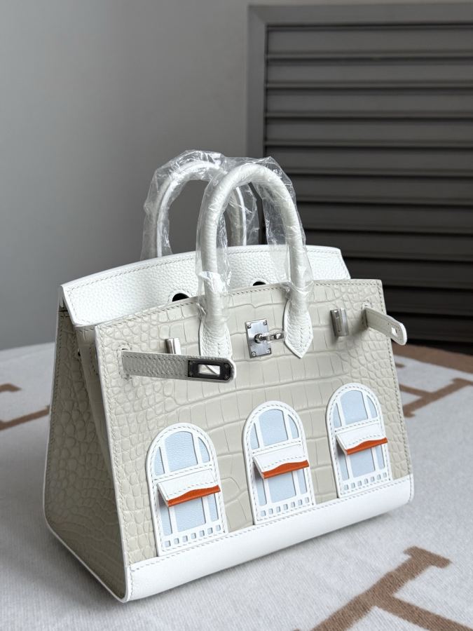 Hermes bag The house is covered with platinum 20 CM Chuxue Spot texture matte American crocodile, — Premium Replica — photo 9