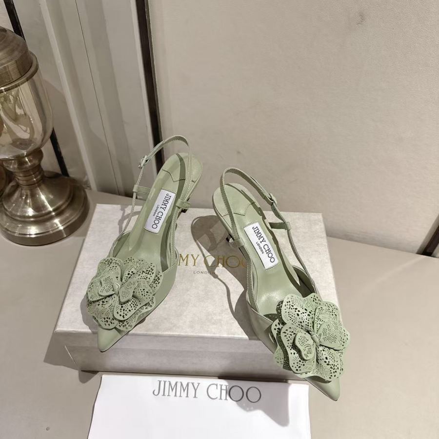 JIMMY women's shoes Milan catwalk New three-dimensional lace petal low heels, — Premium Replica — photo 2