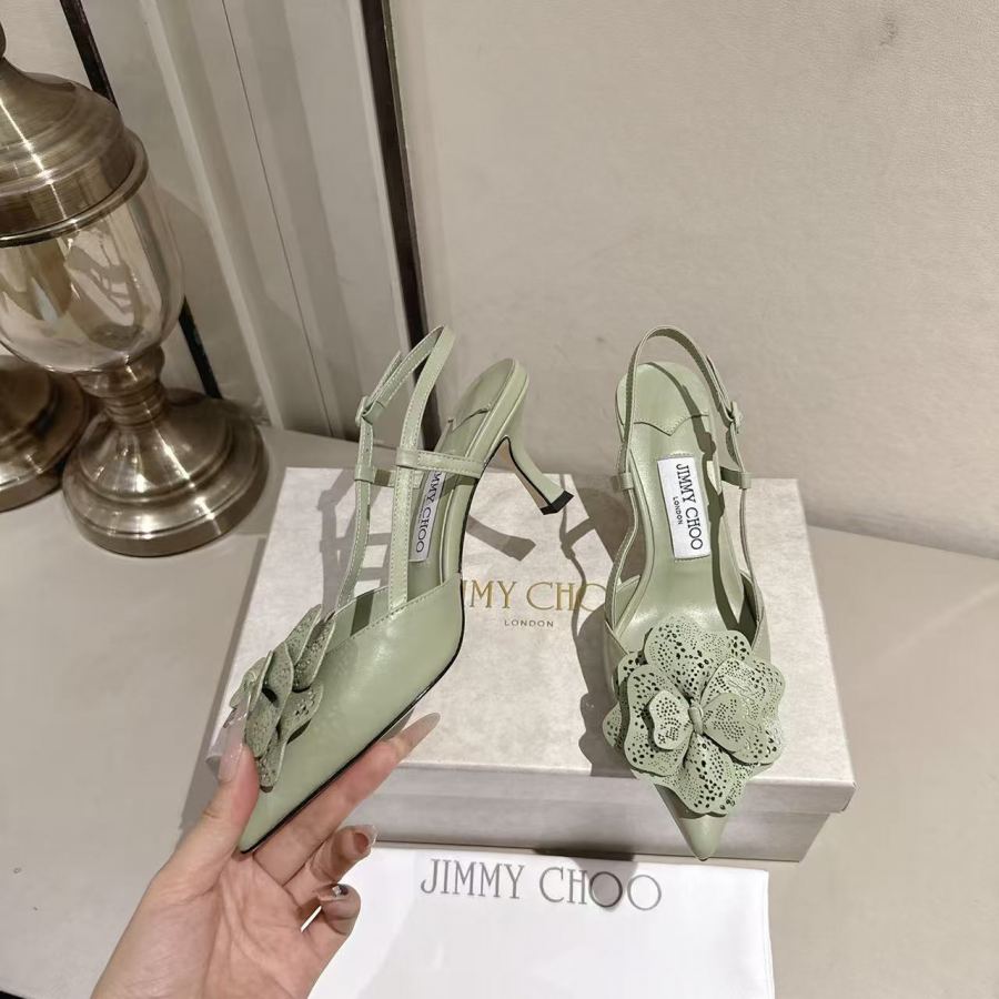 JIMMY women's shoes Milan catwalk New three-dimensional lace petal low heels, — Premium Replica — photo 3