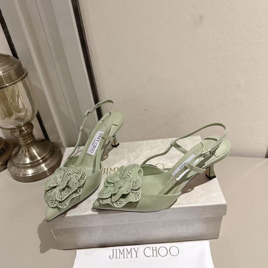 JIMMY women's shoes Milan catwalk New three-dimensional lace petal low heels, — Premium Replica — photo 4
