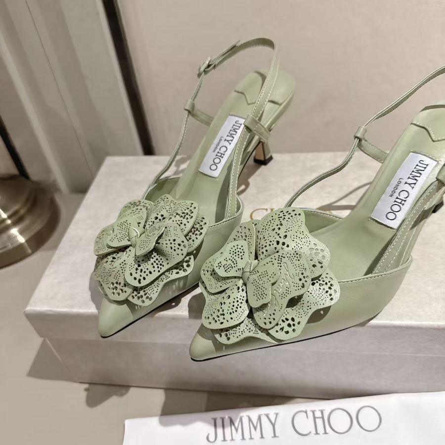 JIMMY women's shoes Milan catwalk New three-dimensional lace petal low heels, — Premium Replica — photo 7