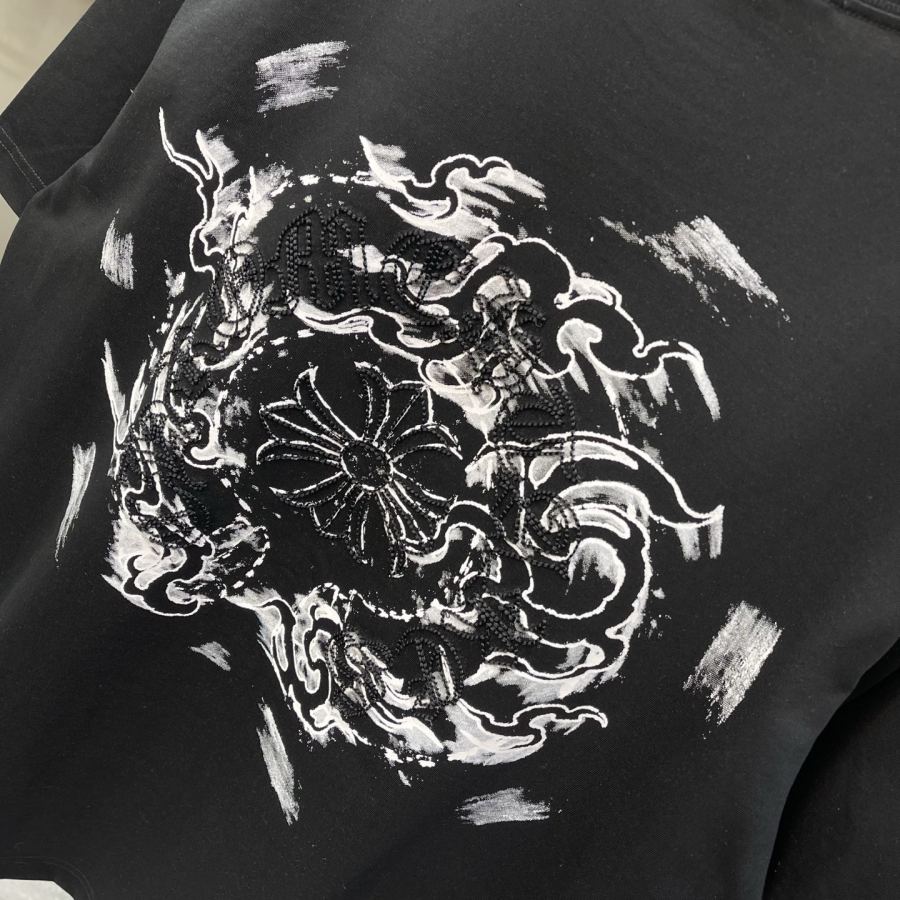 Chrome Hearts Herren CH Crow Heart Neues T-Shirt High Version — photo 8
