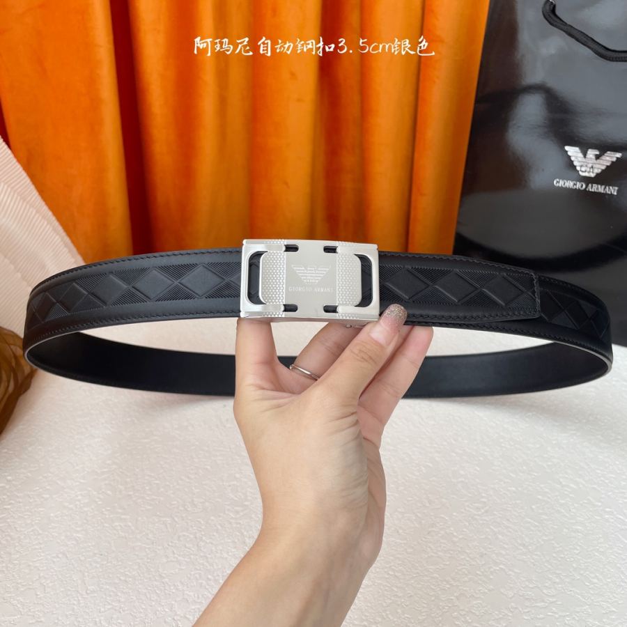 ARMANI belt Classic original quality, calfskin with high-quality automatic steel buckle, precision — Premium Replica — photo 5