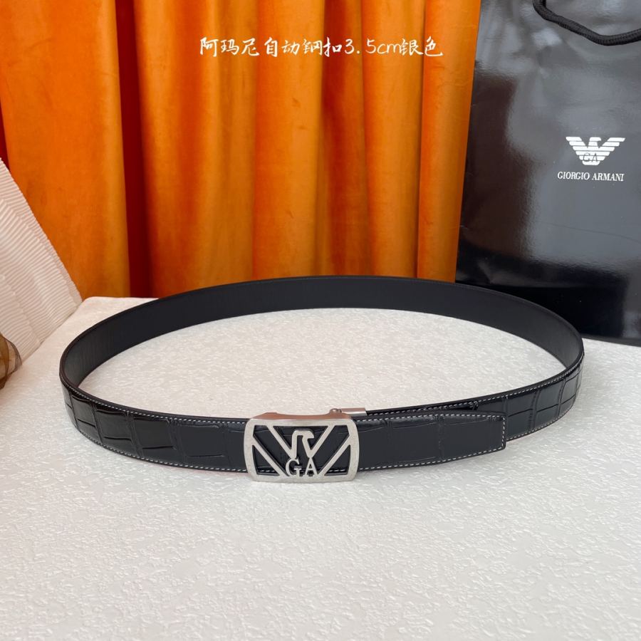 ARMANI belt Classic original quality, calfskin with high-quality automatic steel buckle, precision — AAA Quality Replica — photo 5